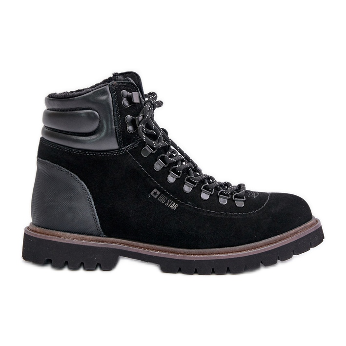 Semišové zateplené pánské boty Big Star OO174643 Hi-Poly System Black černá