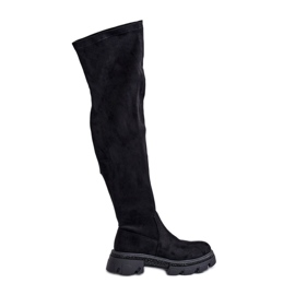Dámské nadkolenní boty Eco Suede Black Irithalla černý