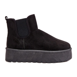 Dámské boty do sněhu na platformě s elastickými vložkami Černý Rialine