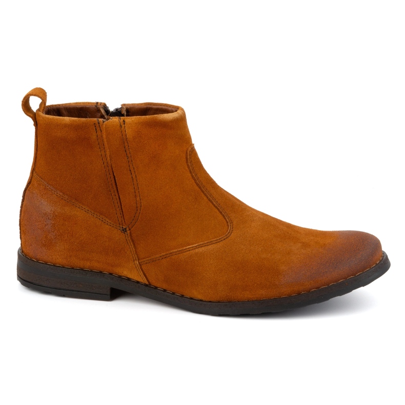 Olivier Pánské kožené Chelsea boots 7939S červené oranžový