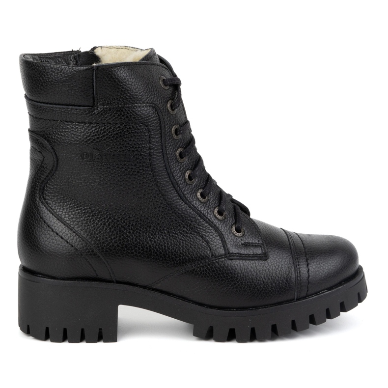 Olivier Dámské kožené kozačky, zateplené, 272BB, černé zrno černá