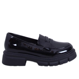 Gladieu Black lakované mokasíny černá