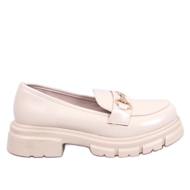 Béžové mokasíny Kyress s vysokou podrážkou béžový