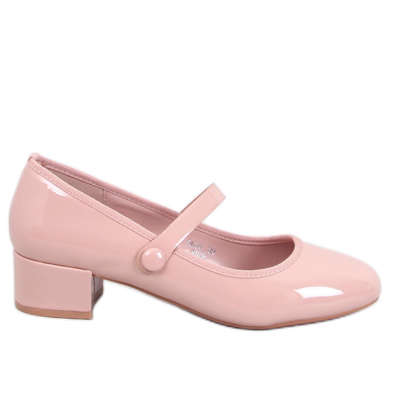 Patentované balerínky Weinis Nude na vysokém podpatku béžový Patentované balerínky Weinis Nude na vysokém podpatku béžový