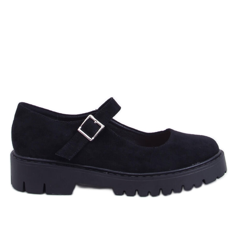 Balerínky Holmess Black na páskové platformě černá