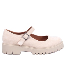 Balerínky Holmess Beige na páskové platformě béžový Balerínky Holmess Beige na páskové platformě béžový