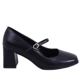 Mary Jane Keefel Black lodičky na vysokém podpatku černý