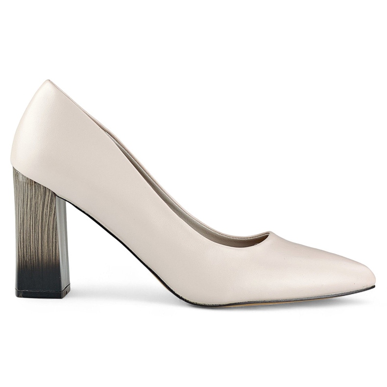 Béžové lodičky na vysokém podpatku s koženou stélkou béžový