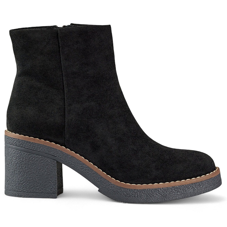 Černé klasické dámské kotníkové boty na vysokém podpatku černá Černé klasické dámské kotníkové boty na vysokém podpatku černá