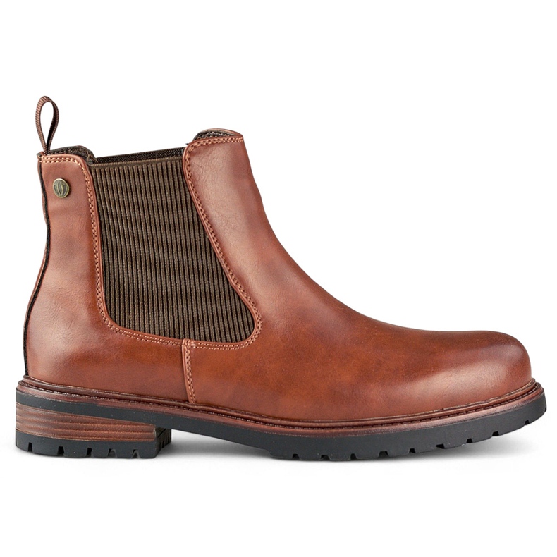 Hnědé dámské boty Chelsea s plochou podrážkou, hnědé kozačky hnědý