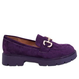 Semišové mokasíny Karins Purple s přezkou fialová