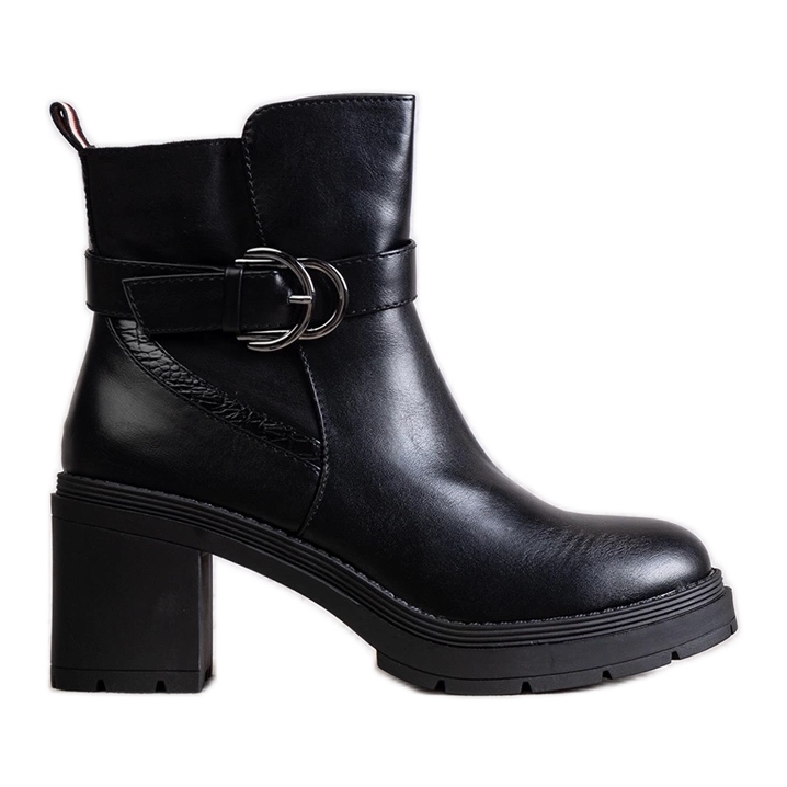 Černé polobotky Mirka na vysokém podpatku černá