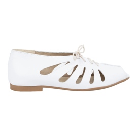Exquisite Dámské kožené prolamované balerínky 1444EX White bílý Exquisite Dámské kožené prolamované balerínky 1444EX White bílý