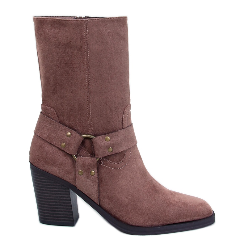 Kovbojské semišové boty Hardin Khaki hnědý