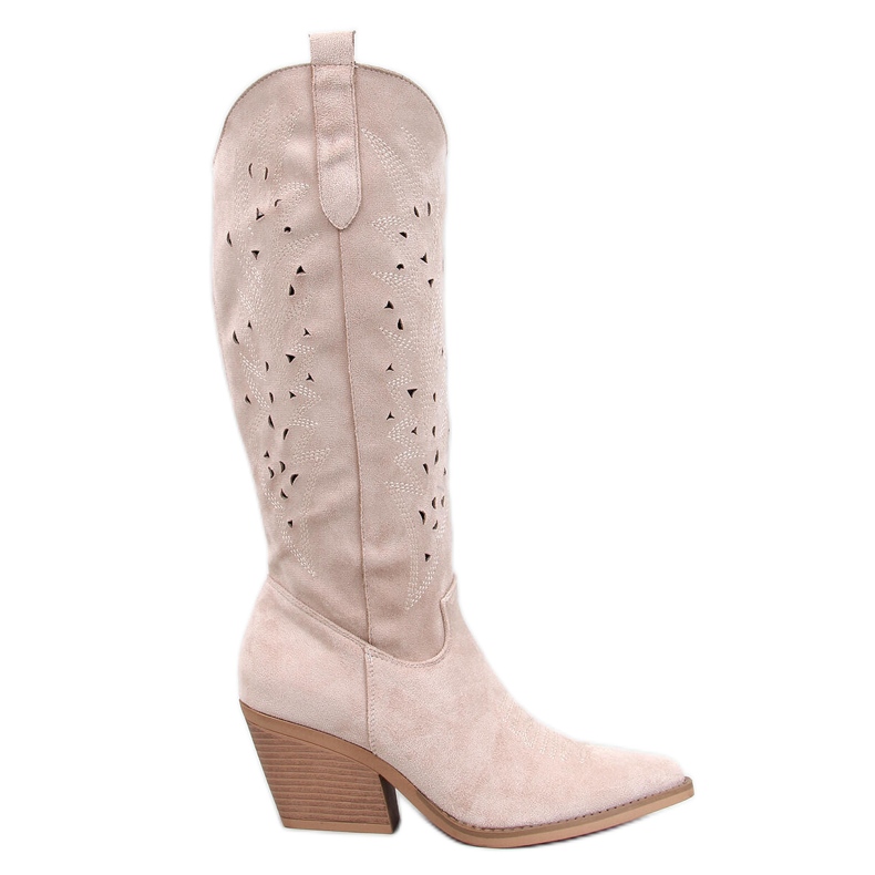 Prolamované kovbojské boty Corbins Beige béžový