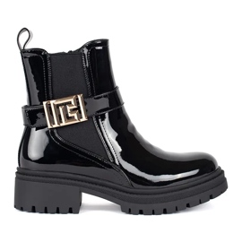 Seastar Dámské boty Chelsea s černým patentem