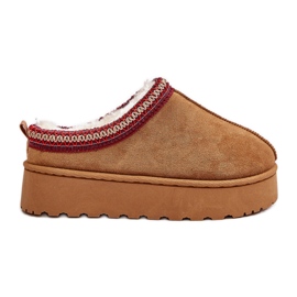 Dámské boty do sněhu na platformě zateplené kožešinou Camel Remenia hnědý Dámské boty do sněhu na platformě zateplené kožešinou Camel Remenia hnědý