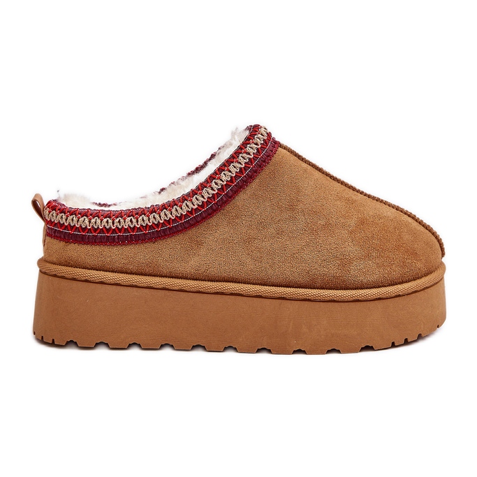 Dámské boty do sněhu na platformě zateplené kožešinou Camel Remenia hnědý