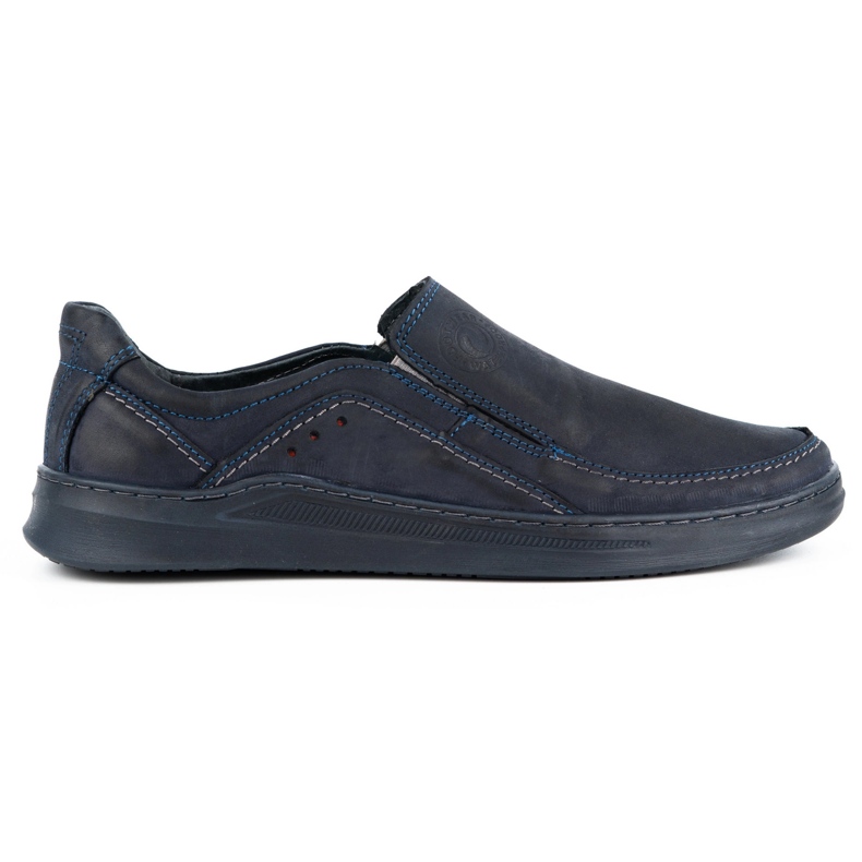 Antex Pánské boty Slip-on Leather Slip-on 216gt Navy Blue modrý