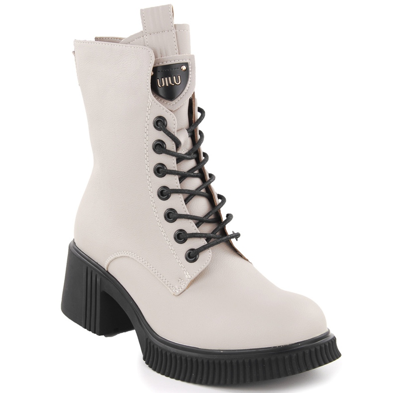 Béžové dámské kožené kotníkové boty Vinceza 66671 béžový