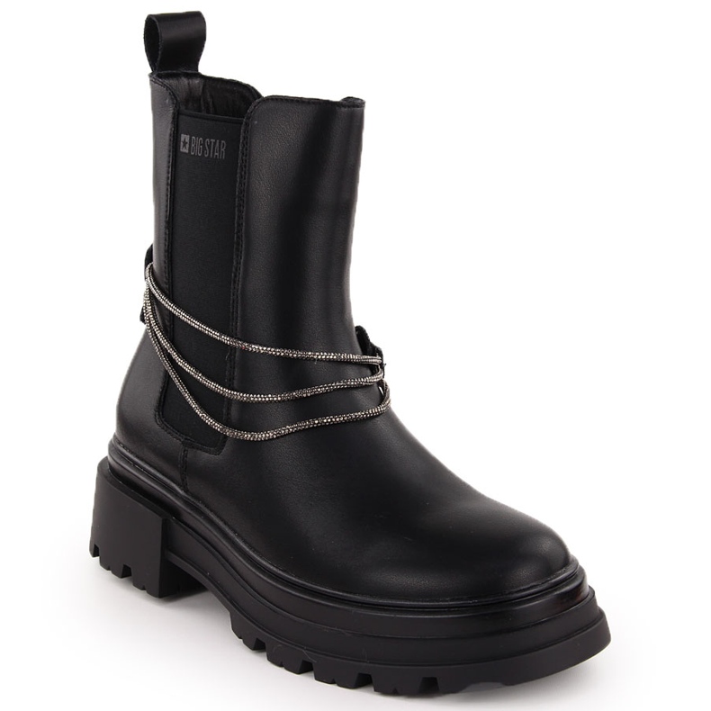 Dámské kožené Chelsea boots black Big Star černá