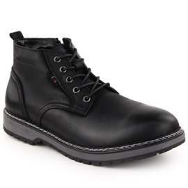 Pánské zateplené kožené boty, černé, T.Sokolski Z24-433 černý