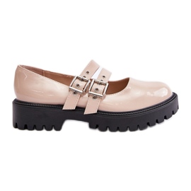 Dámská obuv s patentovanými béžovými pásky Terione