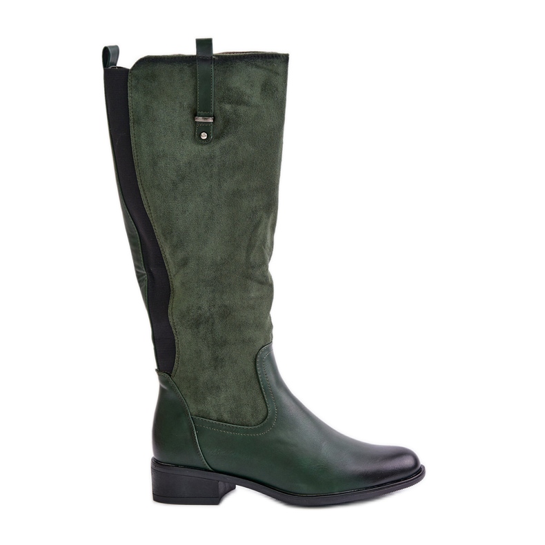 Jezzi Dámské zateplené kozačky nad kolena se zipem, zelená Ivasira Jezzi Dámské zateplené kozačky nad kolena se zipem, zelená Ivasira