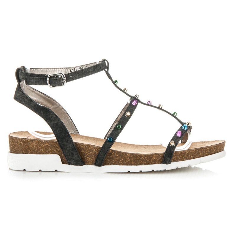 Sandály na klínku KYLIE černá