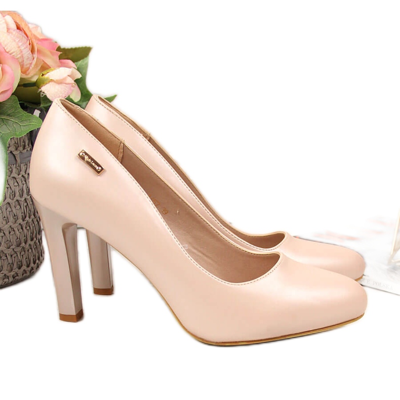 Pudrové perleťové lodičky Sergio Leone růžový