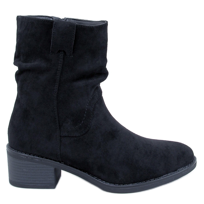 Raney Black semišové kotníkové boty na nízkém podpatku černá Raney Black semišové kotníkové boty na nízkém podpatku černá