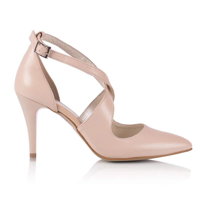 BUTDAM Taneční podpatky Xena nude pudrově růžové s ramínky růžový