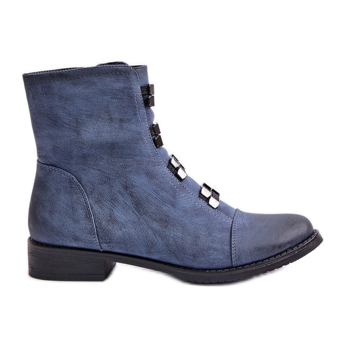 Jezzi Dámské zateplené kozačky na zip modré Evalith modrý Jezzi Dámské zateplené kozačky na zip modré Evalith modrý