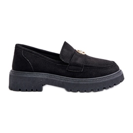 Dámské mokasíny Brogues se zlatými detaily, černá Arilva černý