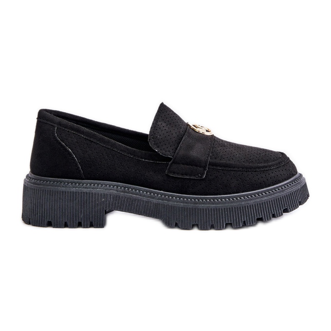 Dámské mokasíny Brogues se zlatými detaily, černá Arilva