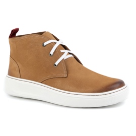 Chukka pánské kožené boty KAMPOL 109/410 Sw hnědé béžový