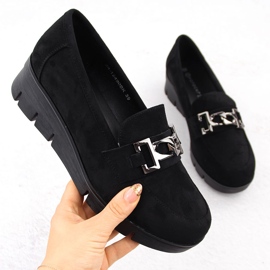 Dámské černé boty na klínku Potocki 12490 černá Dámské černé boty na klínku Potocki 12490 černá