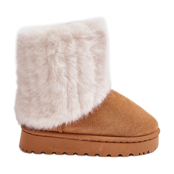 Crisie Dětské Sněhule S Kožešinou Camel hnědý