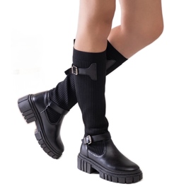 Miste černé nazouváky s elastickým svrškem černý