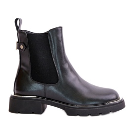 Kožené Chelsea Boots se zipem GOE OO2N4147-E2 Black černý