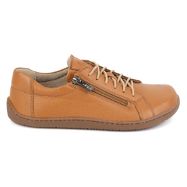 Olivier Dámské minimalistické barefoot kožené boty model 1243 červené pomerančový