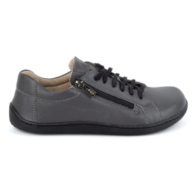 Olivier Dámské minimalistické barefoot kožené boty model 1243, šedé šedá