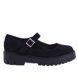 Balerínky Holmess Black na páskové platformě černý