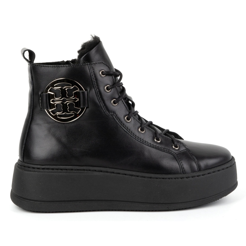 Olivier Dámské zateplené kožené zimní boty 1174 černé černá Olivier Dámské zateplené kožené zimní boty 1174 černé černá