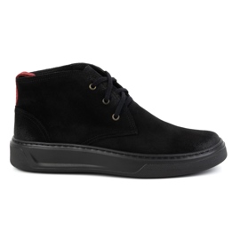 Chukka pánské kožené boty KAMPOL 109/35 Sw, černé černý