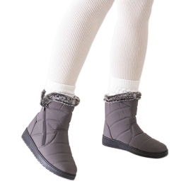 Šedé sněhule zdobené kožešinou Khit šedá Šedé sněhule zdobené kožešinou Khit šedá