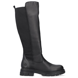 Kožené dámské zateplené kozačky, černé Rieker Z9158-00 černý