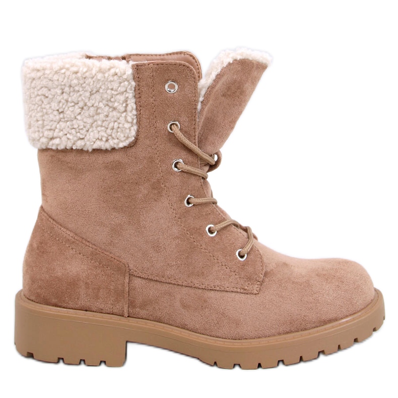 Šněrovací kotníkové boty Barkoi Camel hnědý