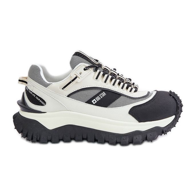 Dámské kožené tenisky na platformě Big Star OO274A220 HI-POLY System bílá a černá bílý