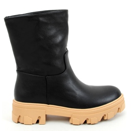 Kozačky s rovným svrškem Seneh BLACK (velbloudí) černá